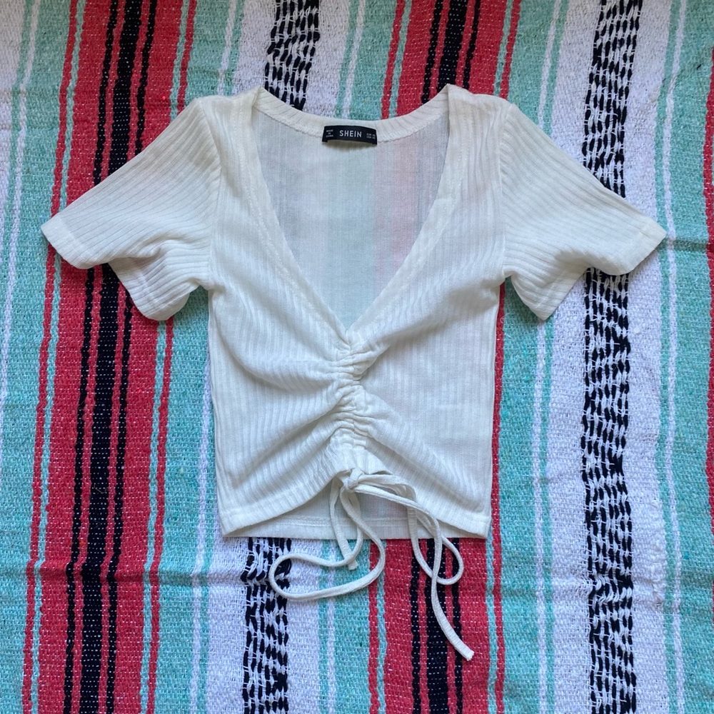 Shein Ribbed Cropped Tee